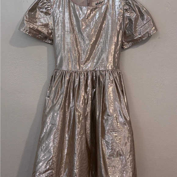 Mini Boden Other - Mini Boden Gold Metallic Puff Sleeve Party Dress- Girls 9-10Y
